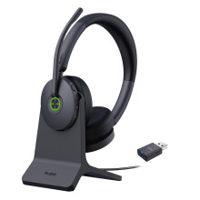 Yealink WH68 Hybrid with Charging Stand DECT ANC Headset, Bluetooth Wireless Headset with DECT Dongle, 4x Active Noise Cancellation Mic, 492 ft Range