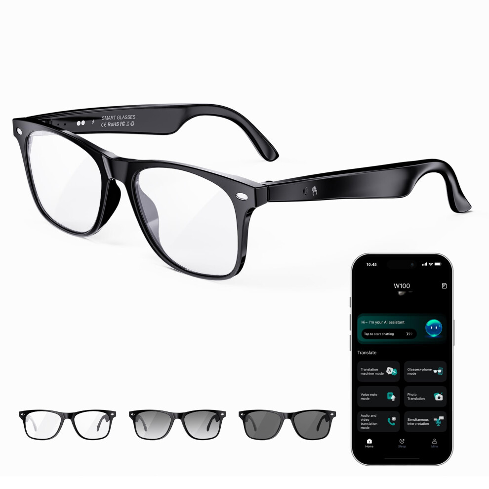Onkelyim Ai Smart Glasses For Men And Women With Chat Gpt, Bluetooth Translation Glasses With 164 Languages And Color-Change Lens, Music Playback, Ha 64824130