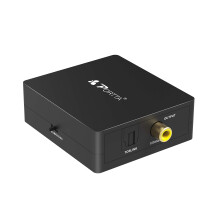 PORTTA 2 Way Digital Audio Converter Adapter, SPDIF Toslink to Coaxial Toslink or Coaxial to Coax Optical Toslink Compatible with HD TV DVD Blu-ray P