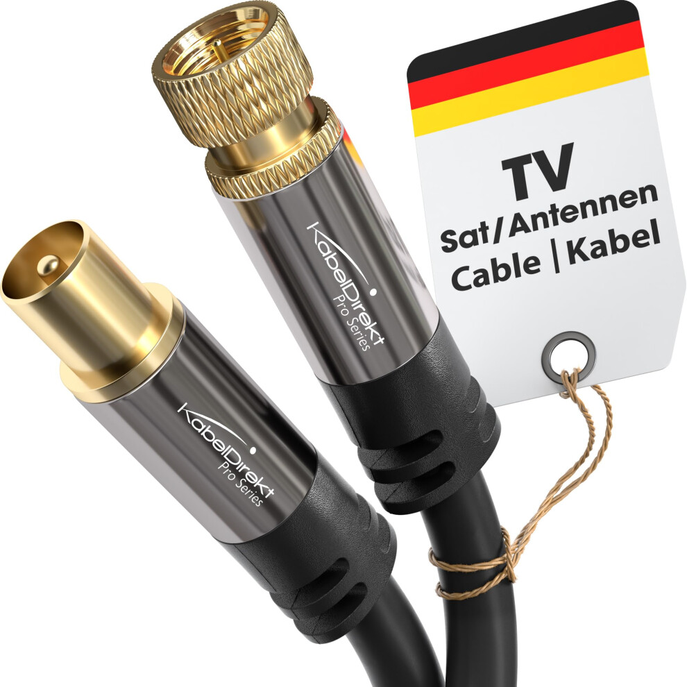 Sat Cable/Aerial Cable With Break-Proof Metal Plugs Â 3M (Tv Cable/Satellite Cable, Adapter From F-Connector To Antenna Plug, Suitable For Tv, Radio 5005992939562