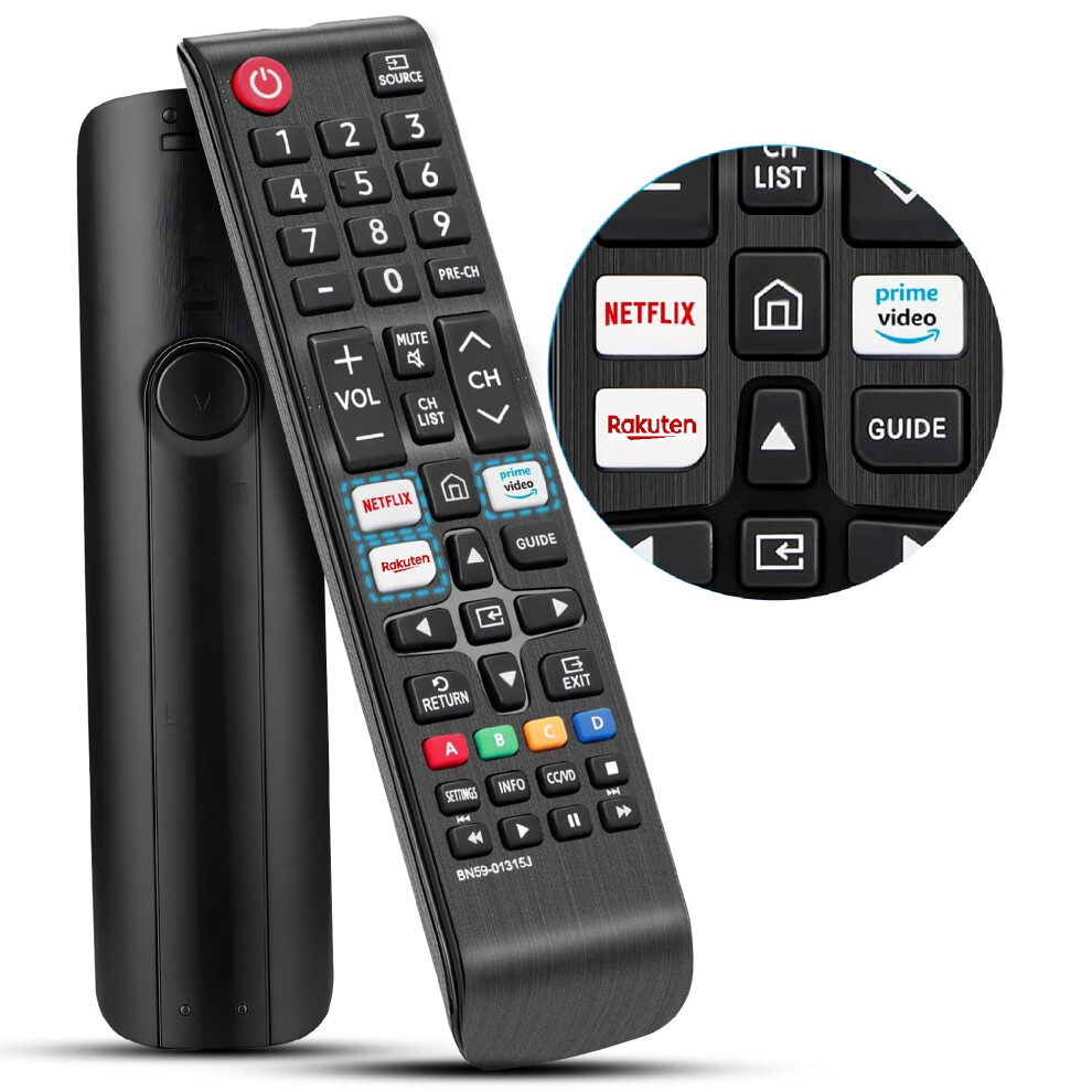 Smart Samsung Remote Controls For Smart Tv With Netflix, Prime Video, Rakuten Tv Buttons For All Samsung Tv Led Qled Uhd Frame Curved Solar Hdtv 3D 4 5006696322612