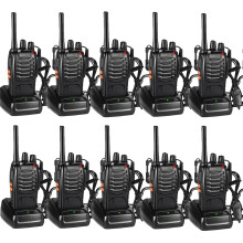 Nestling 10pcs Two-Way Radio Walkie Talkies-Long Range Walkie Talkie 16CH Single Band LED Light Voice Prompt with Original Earpieces for Field Surviv