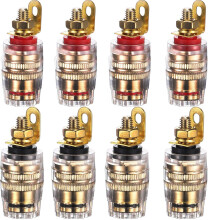 RUNCCI-YUN 8PCS Speaker Terminal Binding Post Banana Plug Socket Connector 4mm banana socket