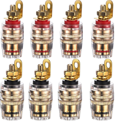 RUNCCI-YUN 8PCS Speaker Terminal Binding Post Banana Plug Socket Connector 4mm banana socket