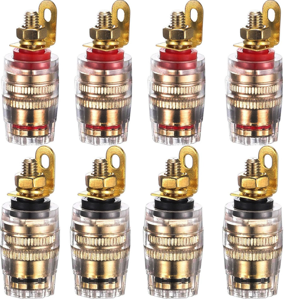 Runcci-Yun 8Pcs Speaker Terminal Binding Post Banana Plug Socket Connector 4Mm Banana Socket 85701083