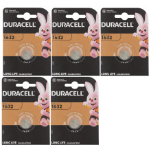 5X Duracell 1632 Lithium (5 Blister Packs of 1 Battery) 5 Batteries