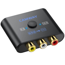 CAMWAY RCA to HDMI Converter for Retro Gaming Plug & Play Adapter with Aspect Ratio Switch, Included 1.5ft HDMI Cable, Compatible with Wii, PS1, PS2,