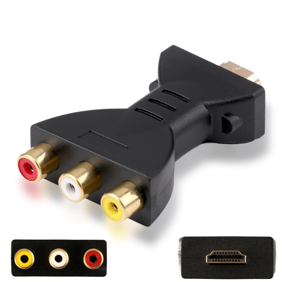 1080P Hdmi To Av Adapter, High-Definition Hdmi To 3 Rgb Rca Adapter, Plated Component Connector Digital Signal Converter For Tv Stick, Roku, Chr Gold 5002844503377