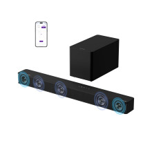 ULTIMEA 5.1CH Soundbar, Dolby Atmos, VoiceMX, BassMX, APP, 340W Sound bar for TV, Home Theater Surround Sound System, Bluetooth 5.4, Poseidon M60 Boom
