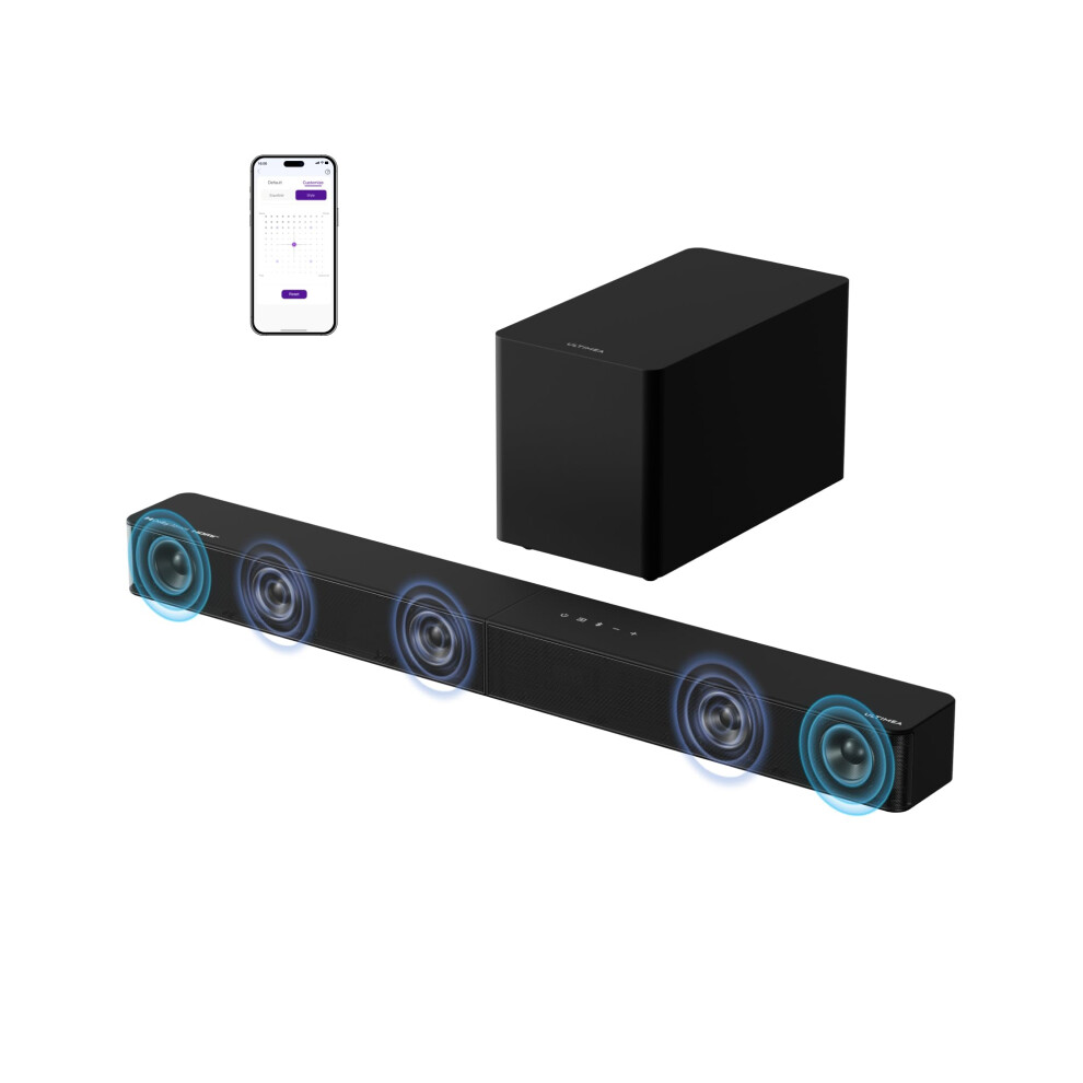 Ultimea 5.1Ch Soundbar, Dolby Atmos, Voicemx, Bassmx, App, 340W Sound Bar For Tv, Home Theater Surround Sound System, Bluetooth 5.4, Poseidon M60 Boom 4262533460584