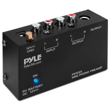 PYLE Pp555 Ultra Compact Phono Turntable Pre-Amplifier With 9V Battery Compartment To Mini Phono Preamp