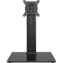 Small Universal Swivel TV Stand/Base Table Top TV Stand for 13 to 32 inch TVs Screen, 4 Level Height Adjustable with Tempered Glass Base, VESA 50x50/