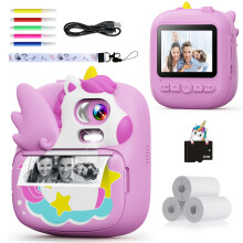 CAMCLID Kids Instant Print Camera, 1080P HD Video & 2.4" Screen Toy Camera