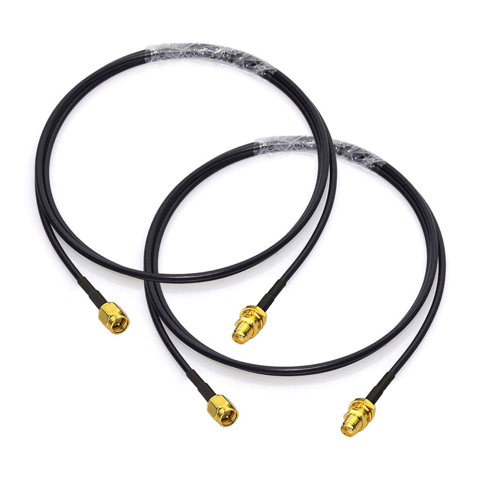 Bingfu Sma Male To Sma Female Extension Cable Bulkhead Mount Rg174 Antenna Extension Coaxial Cable 1M (2-Pack) For 4G Lte Router Gateway Modem Router 5008625027179