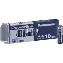 10 x AA LR6 Panasonic Powerline Industrial Alkaline Battery Pack of 10