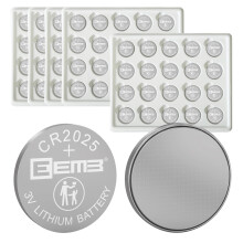 EEMB 100 PACK CR2025 Battery 3V Lithium Battery Button Coin Cell Batteries 2025 Battery for Key FOBs, calculators, Coin counters, Watches, Heart Rate