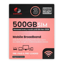 Three 500GB Data SIM - Uncapped 5G - Preloaded MON
