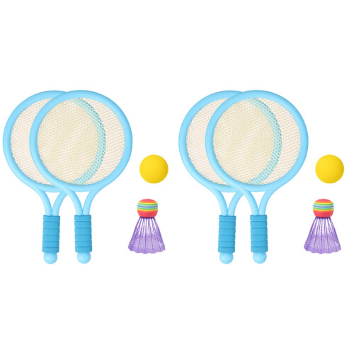 2Sets Kinder Badminton Rackets Himmelblau Tragbar Für & Training 2