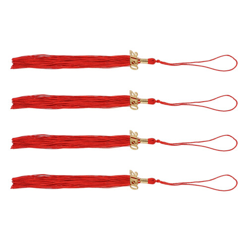 4Pièces Pompons Rouges Pour Décorations Et Souvenirs De Graduation