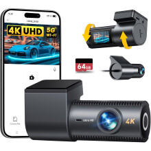 CIEVIE Dash Cam Front and Rear, 4K Dashcam with 64GB SD Card, 1.5'' IPS Display Dual Car Camera with 5GHz Wi-Fi, 24/7 Parking Mode, G-Sensor, Nig