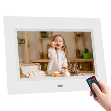 7 Inch Digital Photo Frame, Digital Picture Frame 1024x600 Full IPS Display with Photo/Music/Video Player/Calendar/Alarm Electronic Photo Frame with R