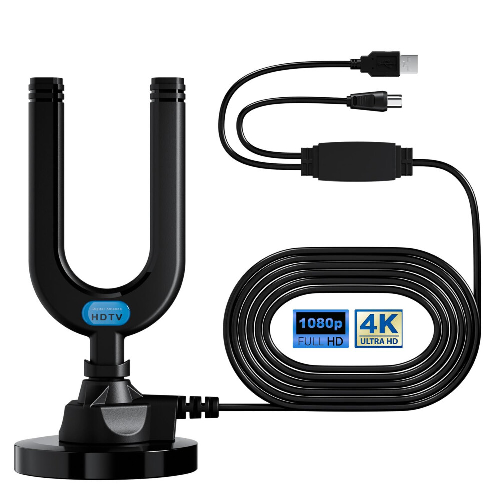 Diswoe Tv Aerial, Indoor Tv Aerial For Smart Tv With Signal Booster High Gain Freeview Outdoor Antenna For 4K 1080P Hdtv & Vhf Uhf Dab Radio With 26F 5007194179913