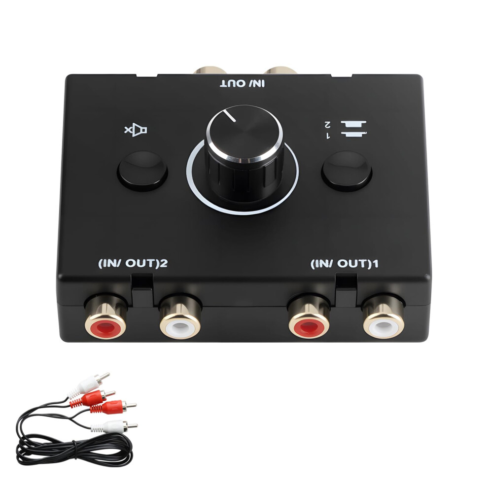 Rca Audio Switcher, 2 In 1 Out / 1 In 2 Out Bidirectional Stereo Rca Switch Box, Passive Audio Selector With Volume Control And Mute Button, Rca Sour 5001762580163