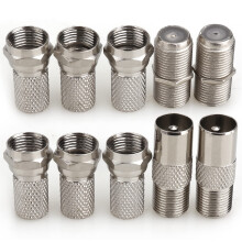 JEEUE F Plug Connectors Waterproof Micro Screw/Twist On Aerial Coaxial Cable RG6 for Satellite TV Sky NTL (silver)