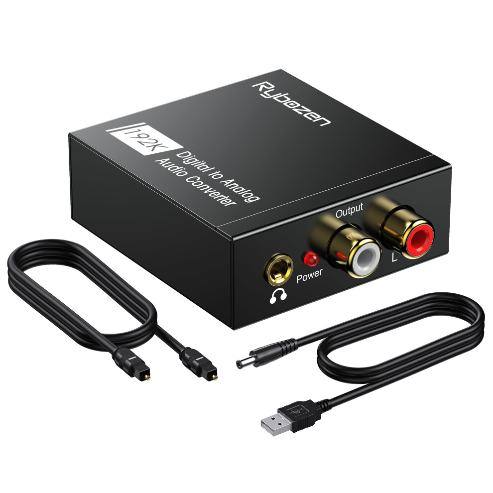 192Khz Dac Converterï¼Digital Spdif Toslink To Analog Stereo Audio R/L Converter Adapter With Optical Cable,Power Adapter For Ps3 Ps4 Xbox Hdtv Blu-R 5002459867802