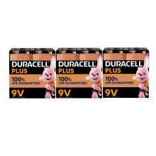 12 x Duracell 9V Plus (3 Blister Packs of 4 Batteries) 12 Batteries (6LR61/MN1604)