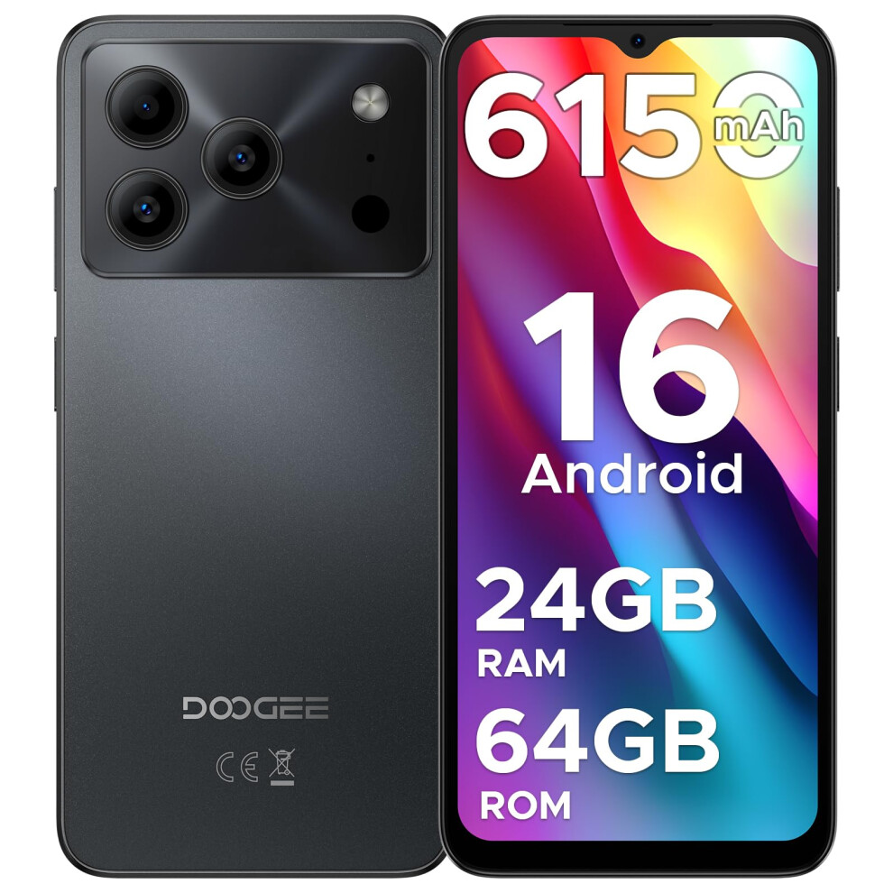 Doogee Note 56 Mobile Phones, Newest Android 16 Smartphone, 6150Mah, 8.45Mm Ultra-Slim, 6.56" Hd+ 90Hz, 24Gb + 64Gb/2Tb Android Phones, Dual Sim Unlo 48313711