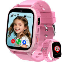Ruopoem 4G Kids Smart Watch Boys Girls, Smart Watch for Kids GPS Tracker Watch Phone Call, Video Call, SOS, Voice Chat, Games, School Mode, Alarm, IP