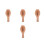 4Pcs Solid Wood Steamed Bun Mold Tool Light Brown for Kitchen Baking 4
