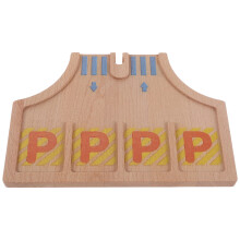 5Pcs Multi-Colored Wooden Car Parking Lot for Train Track Diorama