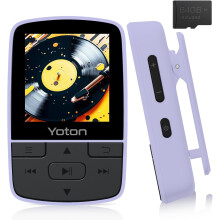 Yoton MP3 Player with Bluetooth 5.2, 64GB Storage, Mini Size, HiFi Music, with Sports Clip, Independent Volume Control, FM Radio, Includes Headphones