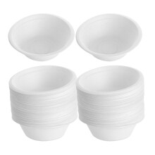 100Pcs White Paper Bowls Portable for Wedding Fruit Soup and Snacks