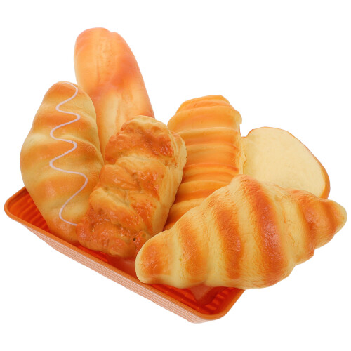 14Pcs PU Simulation Bread Props Light Yellow Realistic Fake Bread Set 1
