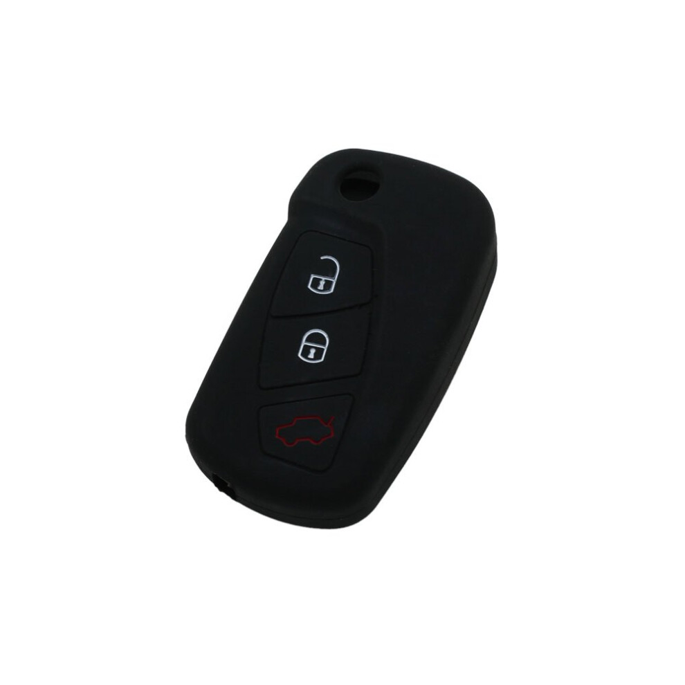 Brovacs Silicone Cover Protector Case Holder Skin Jacket Compatible With Ford 3 Button Flip Remote Key Fob Cv9700 Black 5009450712087