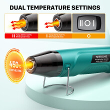 SEEKONE 350W Mini Heat Gun 260450 Dual Temp Fast Heat Hot Air Gun wi
