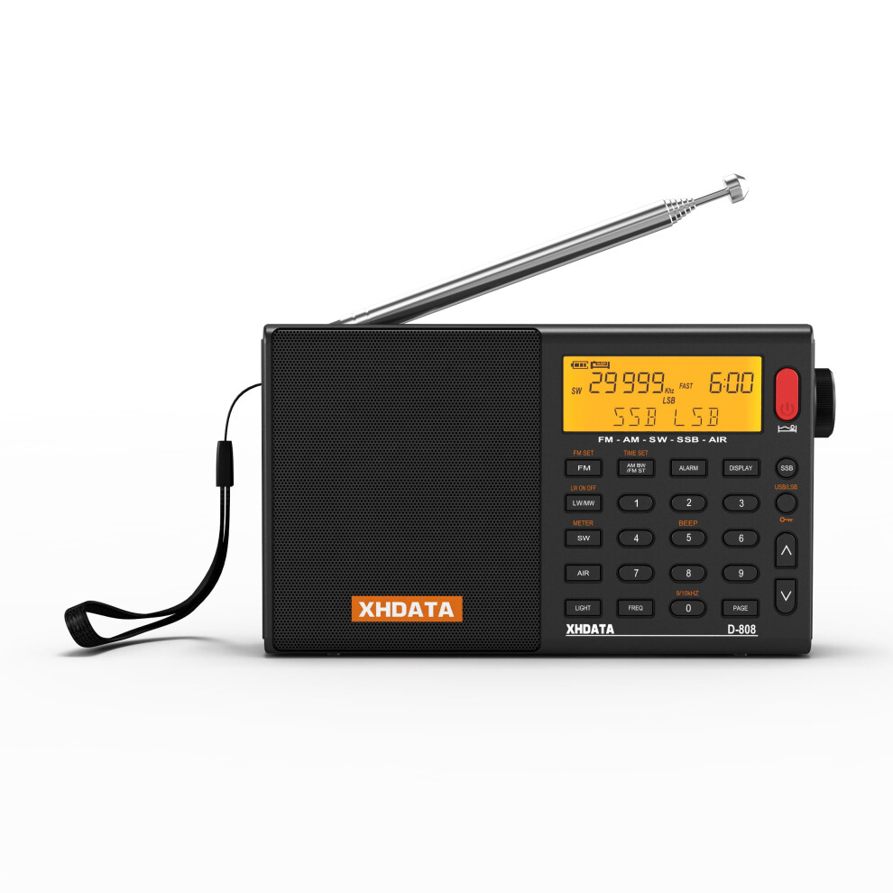 Photos - Radio / Clock XHDATA D-808 Digital Radio Portable FM stereo/SW/MW/LW SSB RDS Air Band Multi Band Radio Speaker with ATS,LCD Display, Sleep