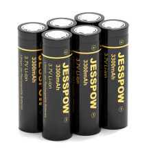 3.7 Volt Rechargeable Battery 18650 Flat top, 6 Pack 3300mAh Battery High Power Lasting Long for Headlamp, LED Flashlight, Electronic Devices etc