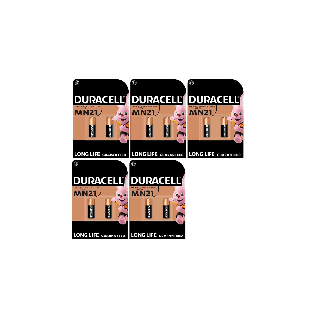 10 X Duracell Mn21 (5 Blister Packs Of 2 Batteries) 10 Batteries (A23/23A/V23ga/Lrv08/8Lr932) 5003754567718