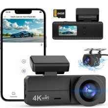 DYNACAM Dash Cam Front and Rear 4K+1080P, Dash Cam