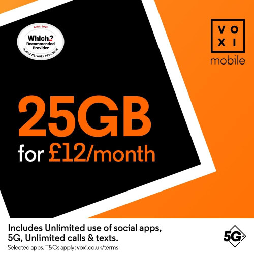 Vodafone VOXI SIM Card with Endless Social Media,