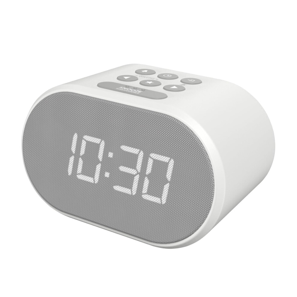 Alarm Clocks Bedside, Radio Alarm Clock, Mains Powered Or Battery, Fm Radio, Usb Charging Port, 5 Step Dimmable Display, Non Ticking, Led Displ I-Box