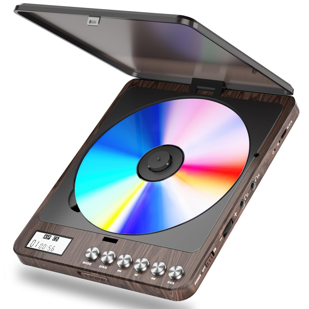 Portable Cd Player With Built-In Speakers, Rechargeable Cd Player With Double Headphone Jack, Anti-Skip Personal Compact Cd Player For Car & Home & T 5008497429118