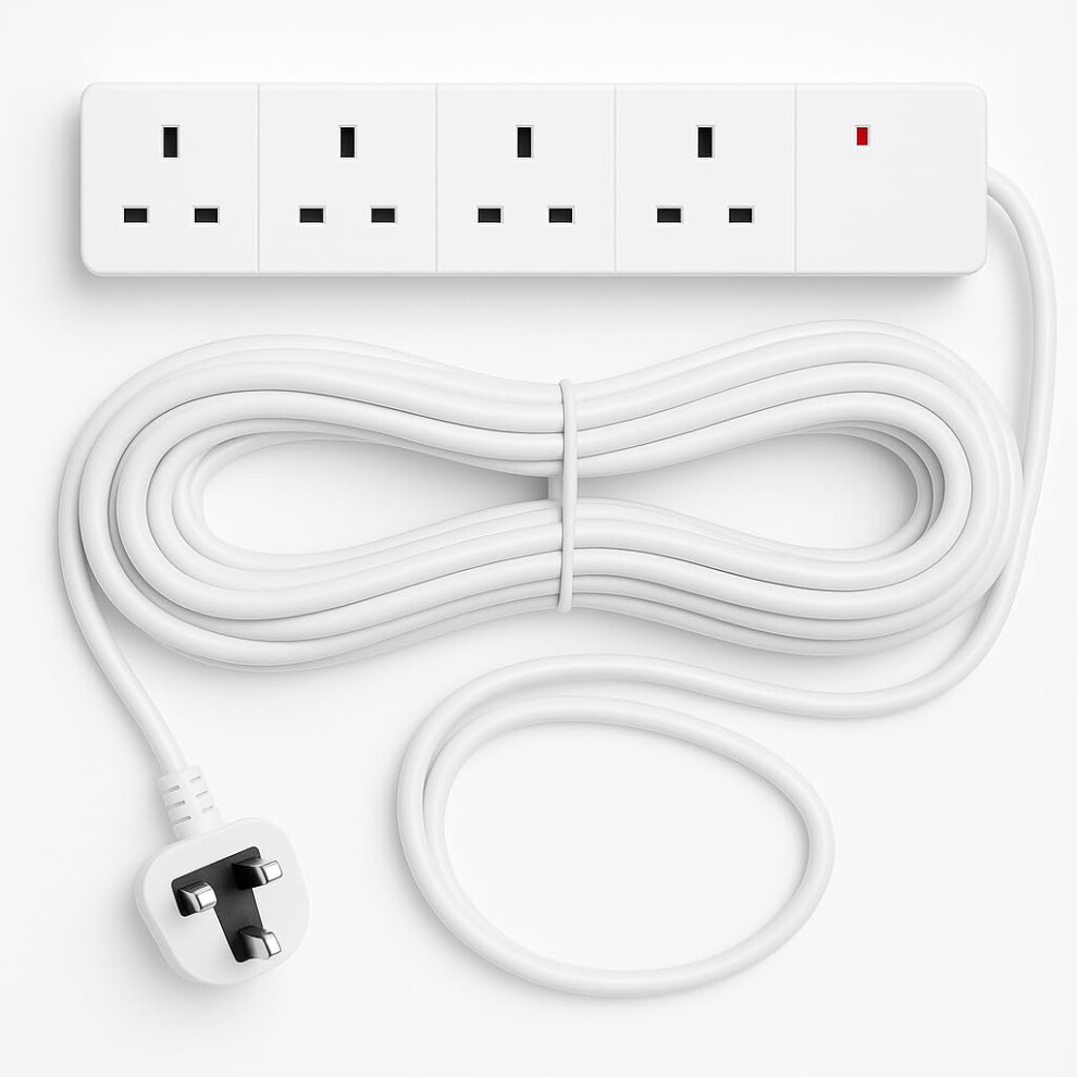 5M 4 Way Extension Cable Power Multiple Devices Safely And Efficiently With Long Reach Heavy Duty 5 Meter Cable Ideal For Home Office And Workshop Us 5006058086442