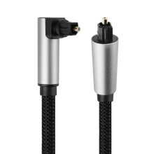 Optical Cable for Soundbar to TV 90 Degree Fiber Optic Cable 1.5m Digital Optical Audio Cable S/PDIF Toslink for Home Theater Soundbar Gaming Console