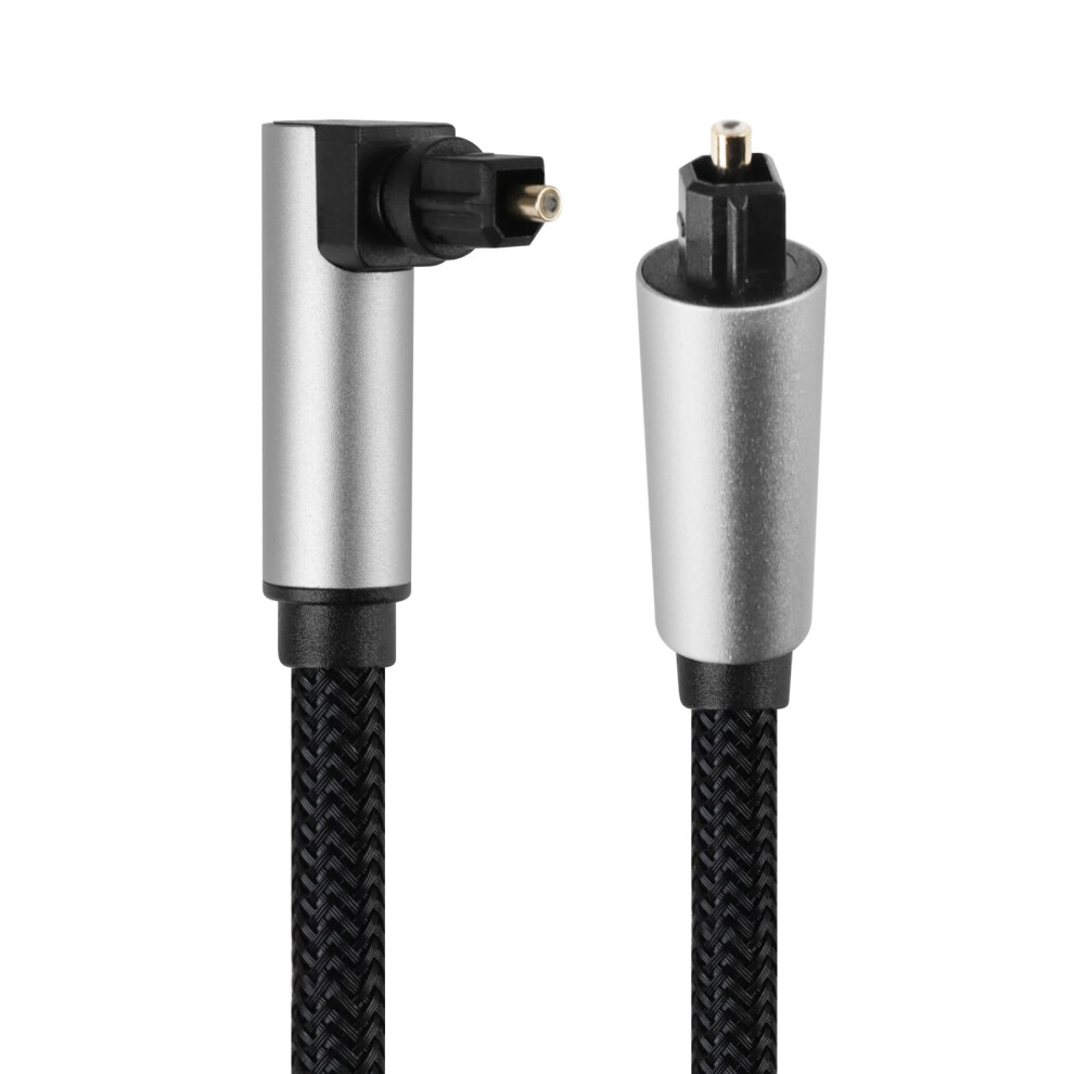 Optical Cable For Soundbar To Tv 90 Degree Fiber Optic Cable 1.5M Digital Optical Audio Cable S/Pdif Toslink For Home Theater Soundbar Gaming Console 5004646580570