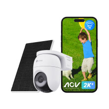 EZVIZ 2K+ Battery Security Camera Outdoor Wireless With Solar Panel, No Wifi Camera, AOV Tech, No Monthly Fee, 512GB, 2.4GHz Wi-Fi 6, AI Human/Vehicle